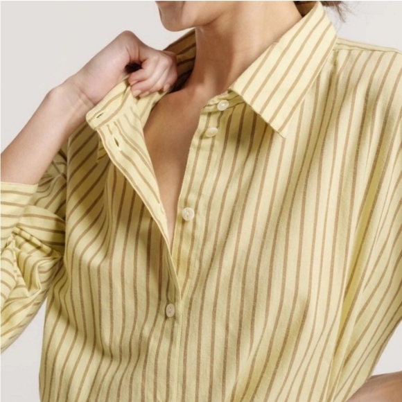 Laude The Label Tops - Striped Yellow Button-Down Women's Shirt